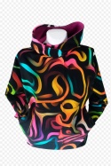 Bluza czarna w kolorowe wzory