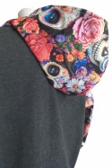 Bluza z kapturem czarna liście