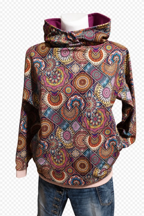 Bluza z kapturem fioletowe mandale