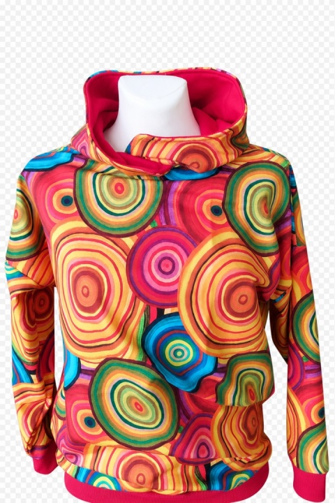 Bluza z kapturem kolorowe okręgi
