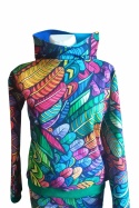 Bluza z kapturem kolorowe pióra