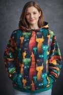 Bluza z kapturem koty