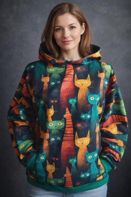 Bluza z kapturem koty
