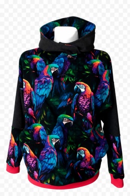 Bluza z kapturem papugi
