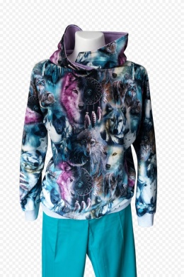 Bluza z kapturem wilki