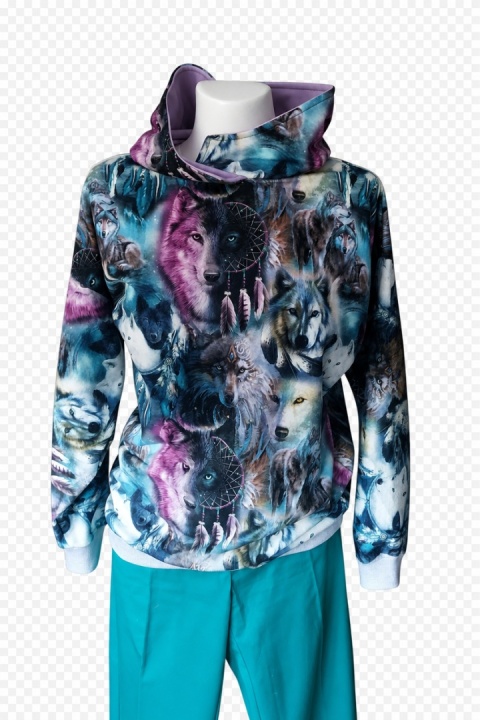 Bluza z kapturem wilki