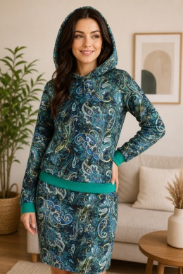 Bluza z kapturem zielona Pasley