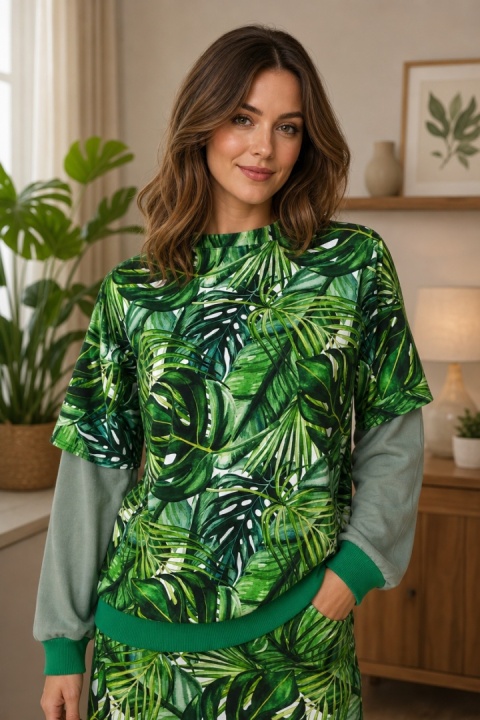 Bluza zielone monstery