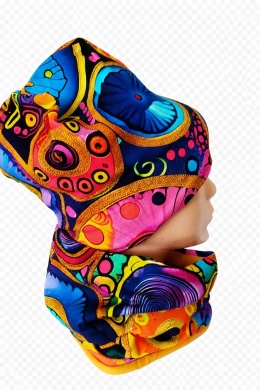 Czapka i komin kolorowe kształty