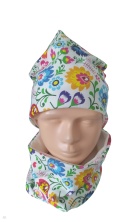 Czapka i komin biała folk