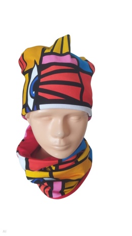 Czapka i komin kubizm